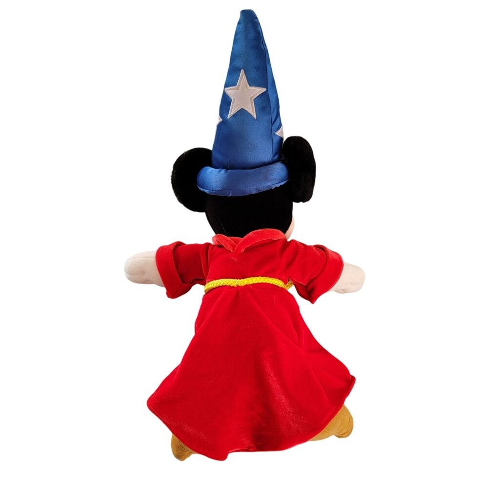 Disney Mickey Mouse Fantasia Plush 20" Sorcerers Apprentice Red Robe & Blue Hat - Picture 3 of 6
